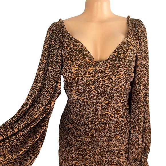 Ted Baker Light Brown Wyatte Ruched Mini Dress - Picture 6 of 12